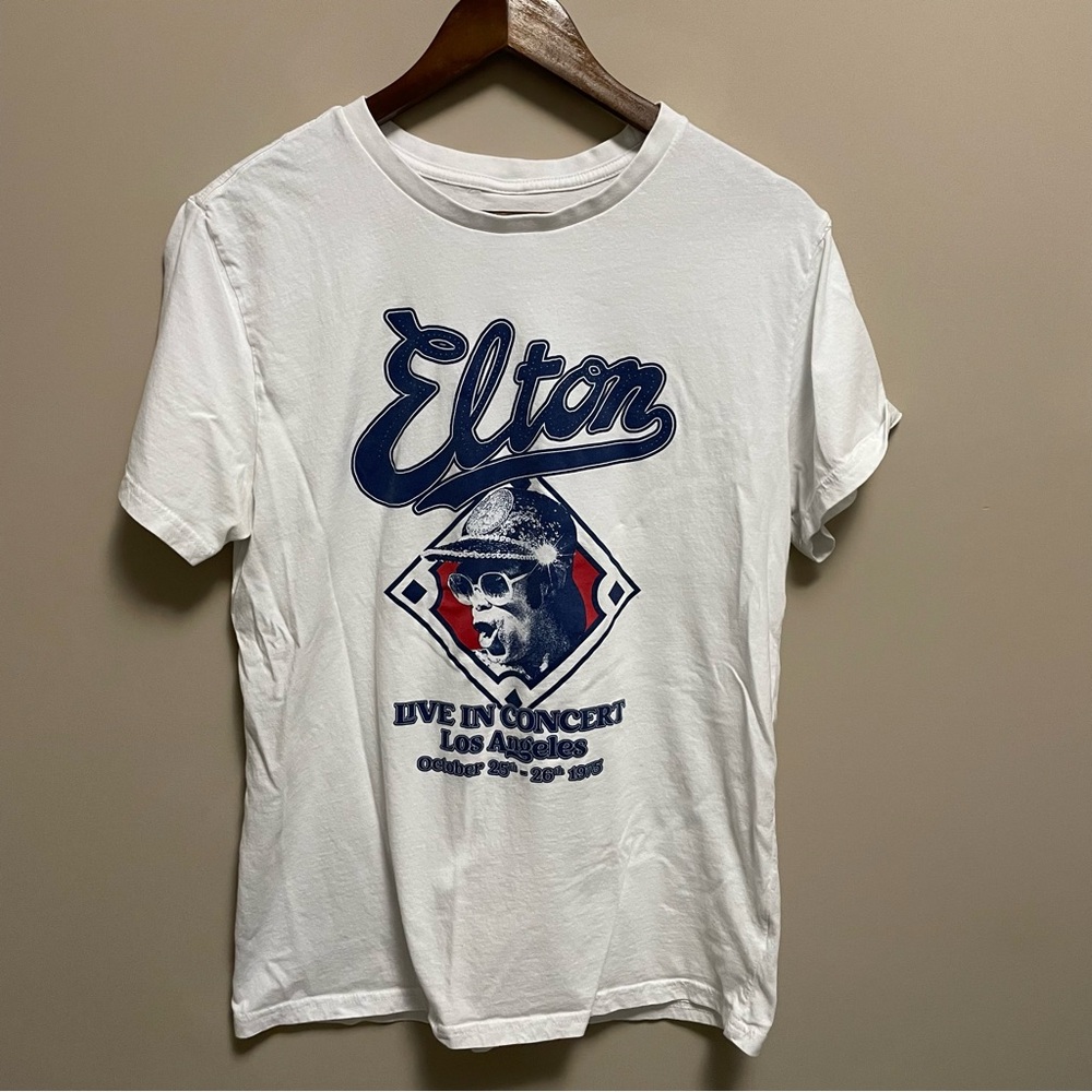Elton John Live In Los Angeles 1975 T-Shirt Size Large